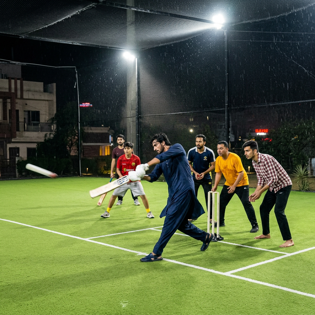 Bilal S. playing Cricket at Nets Arena, Islamabad